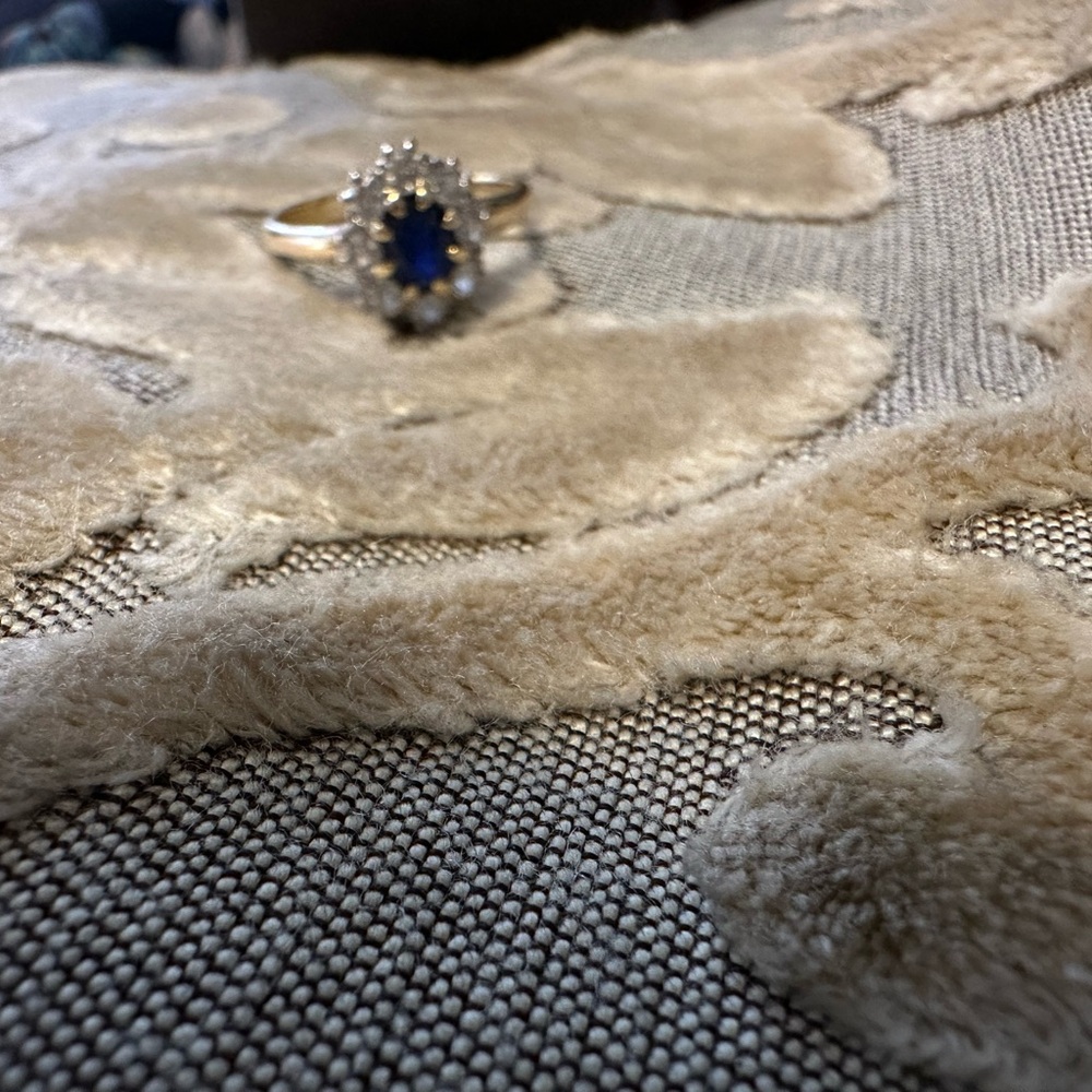 ‼️SALE‼️Authentic Antique Sapphire & Diamond Ring, Platinum & 18K Gold - Picture 11 of 13